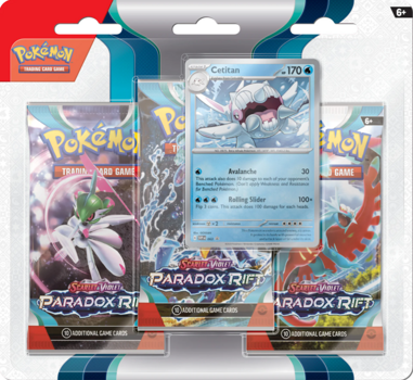 Pokemon Scarlet & Violet Paradox Rift: 3 Pack Blister Cetitan