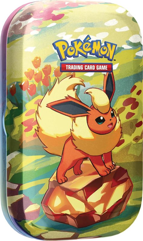 Pokemon TCG: Scarlet & Violet-Prismatic Evolutions Mini Tin - Flareon (2 Booster Packs & 1 Coin)