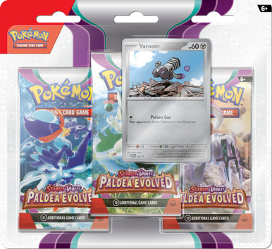 Scarlet and Violet Paldea Evolved 3 Pack Blister Varoom