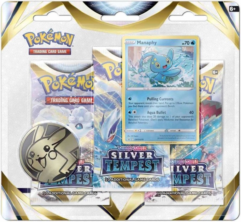 Pokemon TCG: Silver Tempest 3 Pack Blister Manapy Or Togetic Promo
