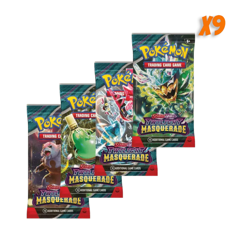 Pokemon Twilight Masquerade Booster Pack Bundle (9 Packs)