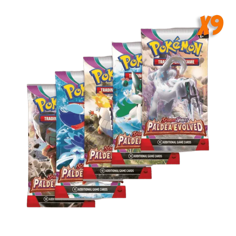 Pokemon Paldea Evolved Booster Pack Bundle (9 Packs)