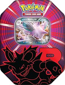 Pokemon TCG: Team Rocket Tin  Nidoking ex (1 Foil Promo Card & 4 Booster Packs)