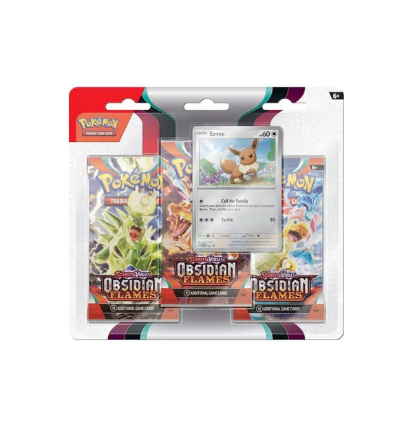 Pokémon Trading Card Game: Scarlet and Violet 3 &#8211; Obsidian Flames 3-Pack Blister Eevee