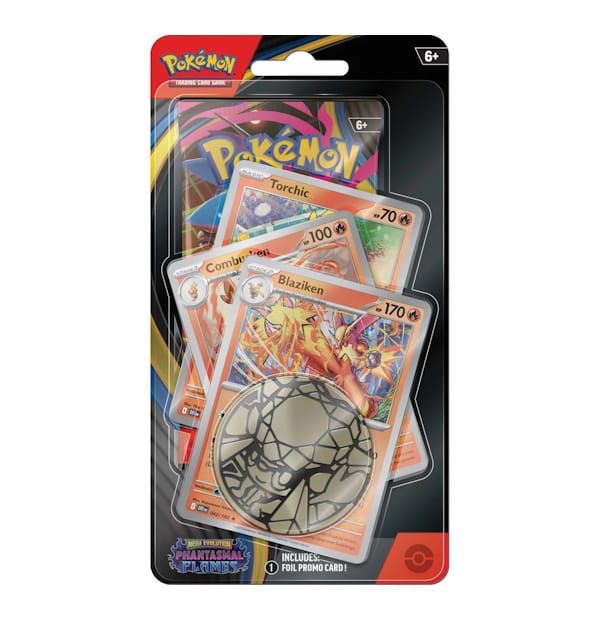 Pokémon Trading Card Game: Mega Evolution Phantasmal Flames Premium Checklane Blister – Blaziken