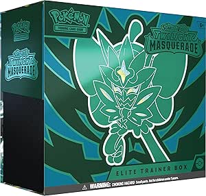 Pokemon TCG: Scarlet & VioletTwilight Masquerade Elite Trainer Box (1 Full-Art Teal Mask Ogerpon Promo Card, 9 Boosters & Premium Accessories)