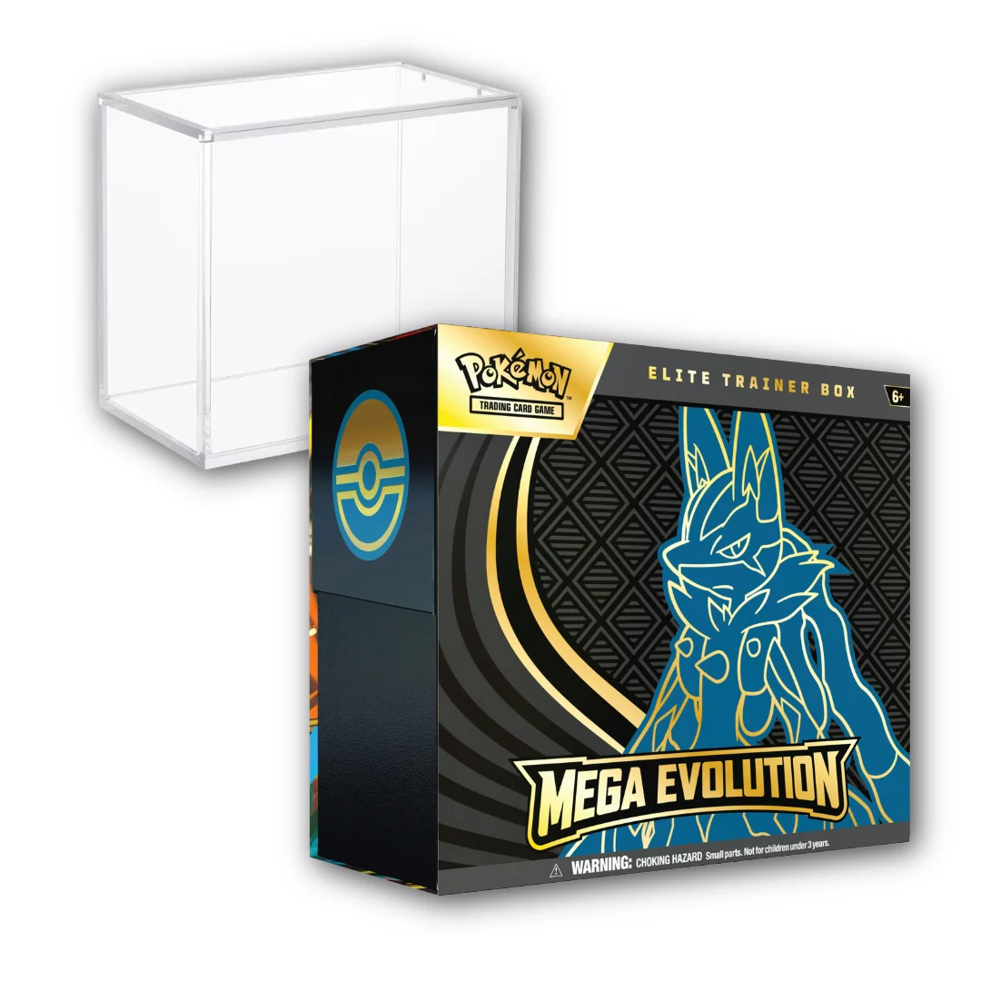 Pokemon TCG: Mega Evolution - Elite Trainer Box (Lucario) + Acrylic Display Case Bundle