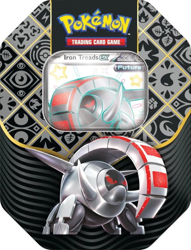 Pokemon TCG: Paldean Fates - 4-Booster Tin - Shiny Iron Treads